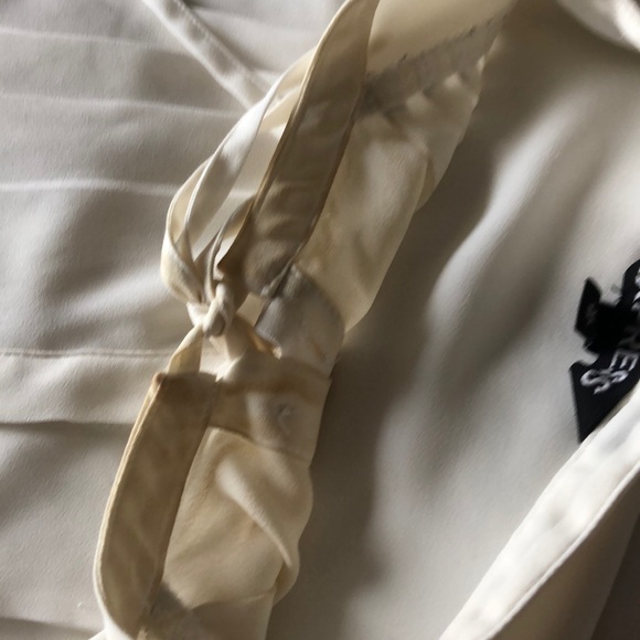 Express Cream Tie-Neck Blouse - Picture 6 of 7